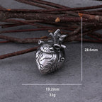 Fashion Hip Hop Heart Necklace Stainless Steel For Men and Women Punk Vintage Biker Pendant Charm Lucky Heart Jewelry