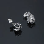 Dragon Black Earrings Punk Claw Black/red Stone