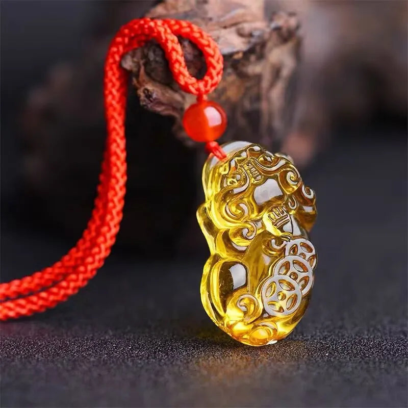 Natural Obsidian Chinese Zodiac Pixiu Necklace