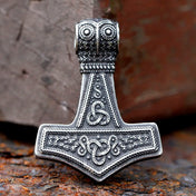 Viking Thor's Hammer Raven Pendant — 316L Stainless