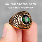 Stainless Steel Men Rings Rhinestone United States Army Punk Hip Hop for Biker Male Boyfriend Jewelry Creativity Gift Wholesale