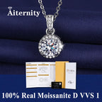 0.5ct-1.0ct VVS1 D Color Moissanite Necklace 925 Soild Sterling Sliver Chain with Certificate Fine Jewelry for Woman Jewelry