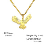 Winged Bird Totem Pendant Necklace — Stainless Steel