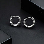 Punk Stainless Steel Hoop Earrings for Men Teens, Hypoallergenic Waterproof Small Huggies Earrings,Rock Hip Hop Cool