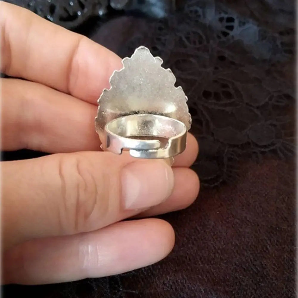 Gothic Vampire Bat Ring Crystal Ring Gothic Witch Ring Victorian Pagan Jewelry Gift For Bat Lovers Adjustable Bat Cameo Rings
