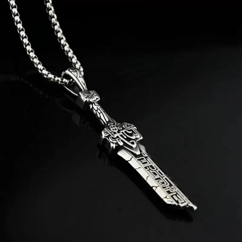 European and American style Viking amulet axe pendant stainless steel necklace couple party gift broken sword street