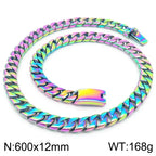 High Polished Stainless Steel Jewelry Accessories 12MM Wide Men Cuban Chains Necklaces Choker Neck Necklace For Man