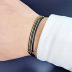 Luxury Punk CZ Bar Braided Man Bracelets For Women Handmade Jewelry Gift