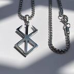 High-quality stainless steel Berserker Rune Symbol Necklace Nordic Logo Steel Emblem Norse Amulet Talisman Sign Necklace Jewelry