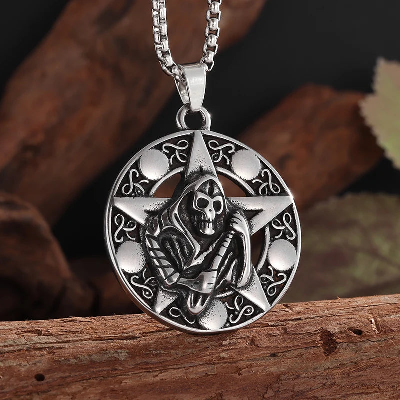 Cool Heavy Bicycle Chain Skull Motorcycles Engine Metal Pendant Jewelry Motor Biker Skull Cross Men Pendant
