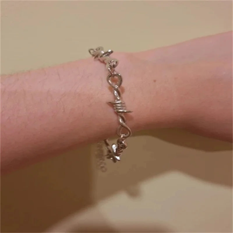 Barbed Wire Punk Bracelet for Men & Women — Stainless Steel