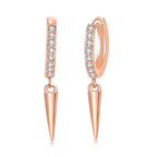Iced Out Spike Dangle Earrings Stainless Steel