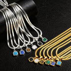 Stone Cuban Chain Pendant Necklace — SS