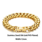 Black Cuban Chain Bracelet Stainless Steel Miami