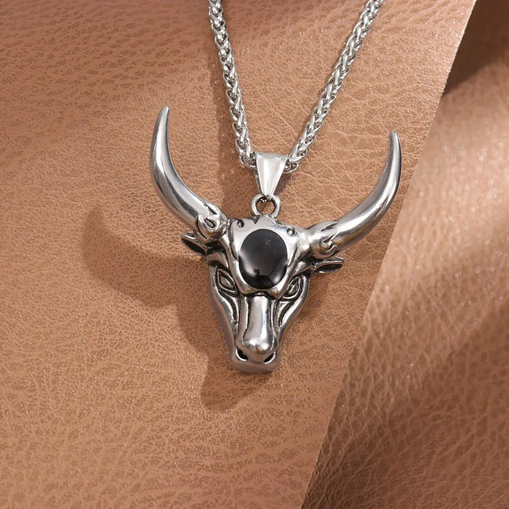 Vintage Domineering Bull Head Pendant Charming Men's Necklace Fashion Christmas Valentine's Day Gift Talisman Jewelry