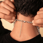 Necklace for man Stainless Steel Figaro Chain 58cm, Non-Tarnish NK 3:1 Link Necklace, Waterproof Minimalist Hip Hop Jewelry