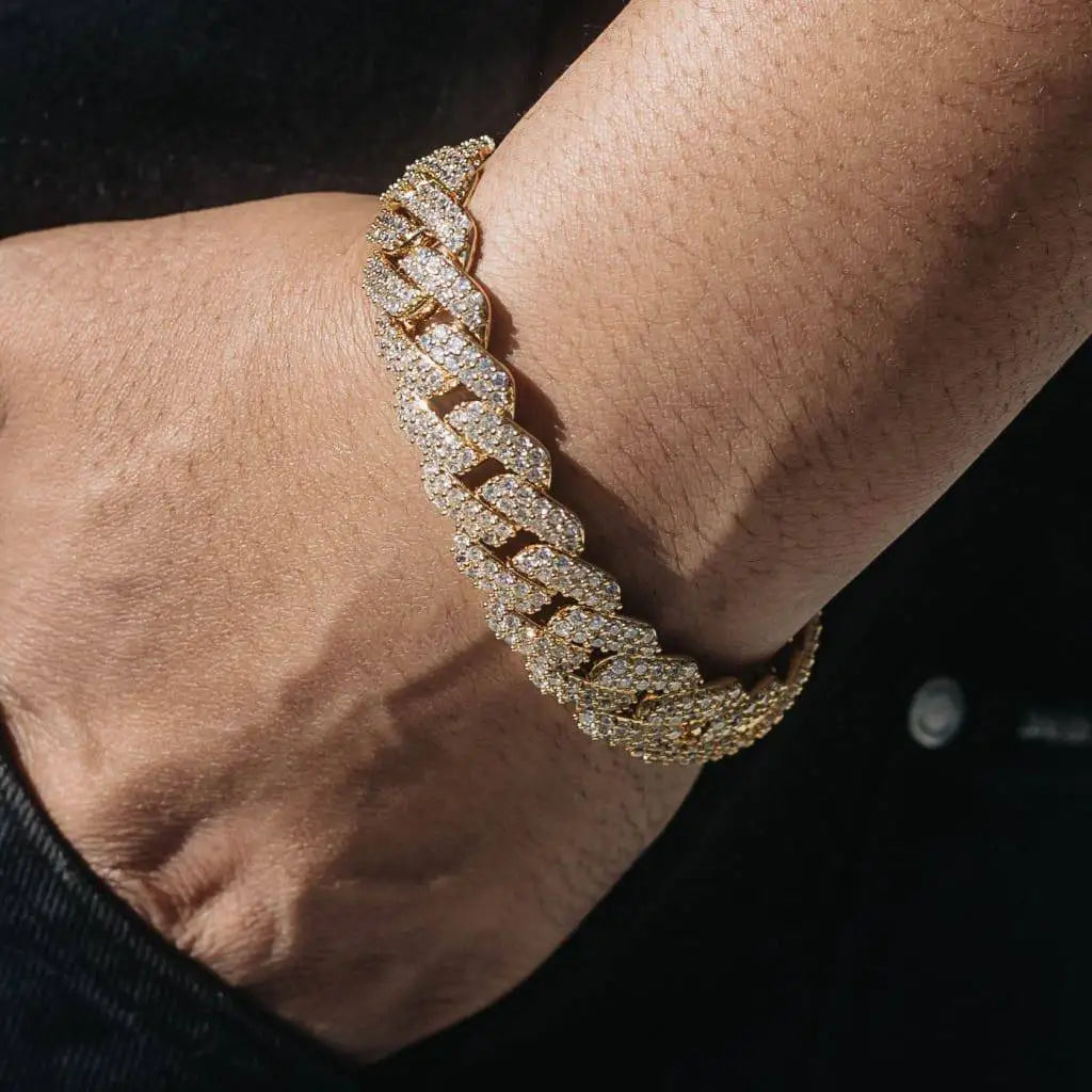 14mm Bracelet With Box Buckle High Quality Iced Out Cubic Zirconia Hip Hop Fashion Personality Jewelry For Gift Luxury