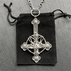 Baphomet Inverted Cross Necklace — Zinc Alloy