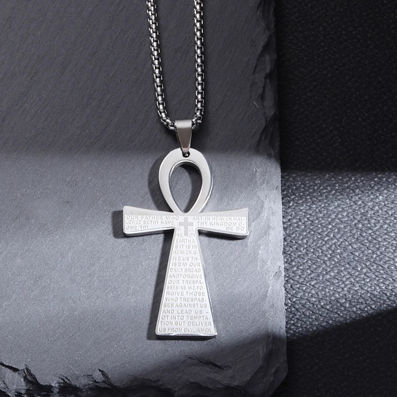 Shining Iced Out Ancient Egyptian God Eye of Horus Cross Pendant Necklace for Men and Women Hip Hop Trendy Amulet