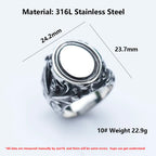 Gothic Motorcycle Skull Ring — 316L Stainless Steel