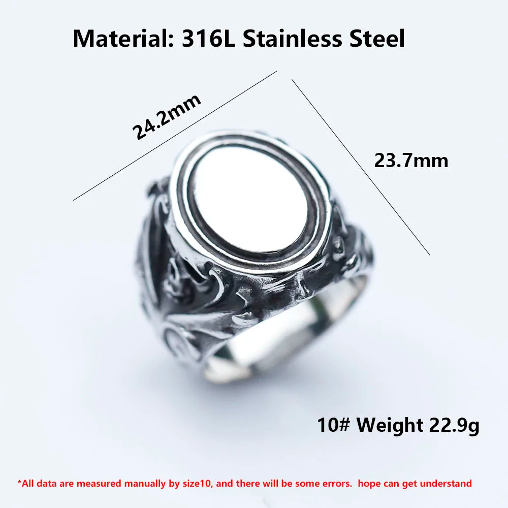 Gothic Motorcycle Skull Ring — 316L Stainless Steel