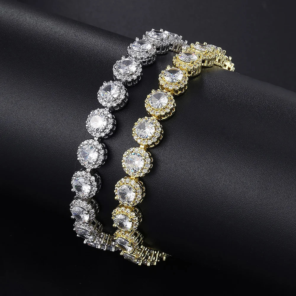Iced Out Zirconia Bracelet — Silver