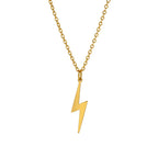 Skyrim Lightning Pendant Necklace Chain Geometric Stainless Steel Simple Necklace for Women Men Party Ornament Jewelry