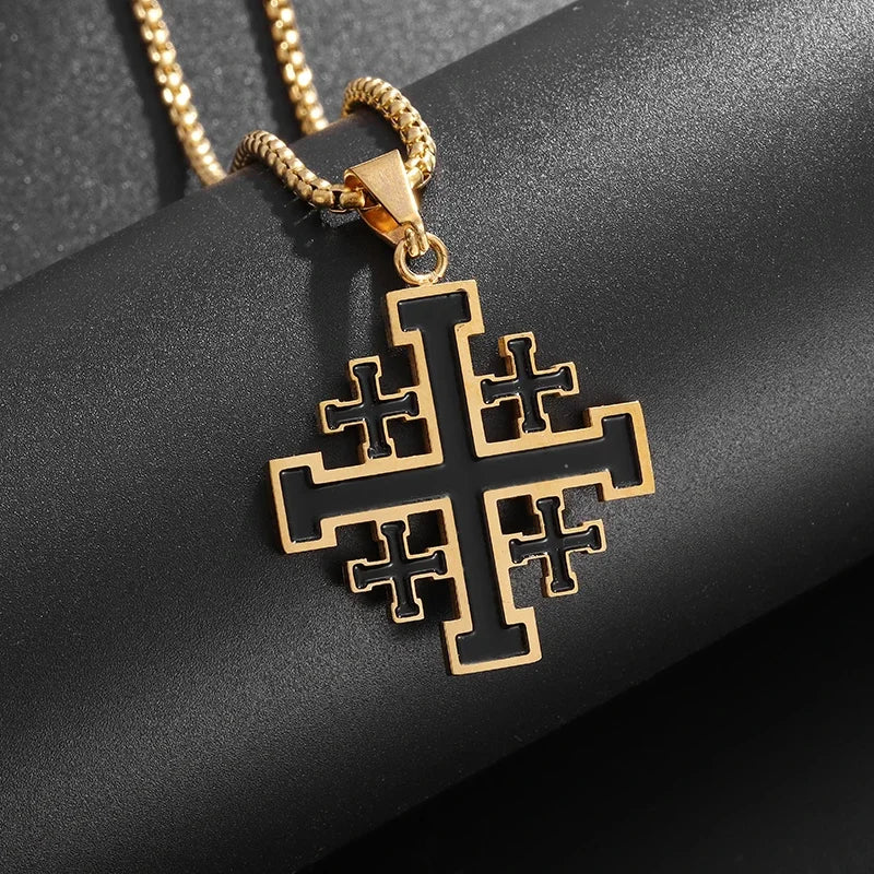 Inverted Cross Stainless Steel Pendant Necklace