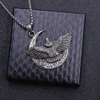 Silver Eagle Pendant Necklace Box Chain Stainless
