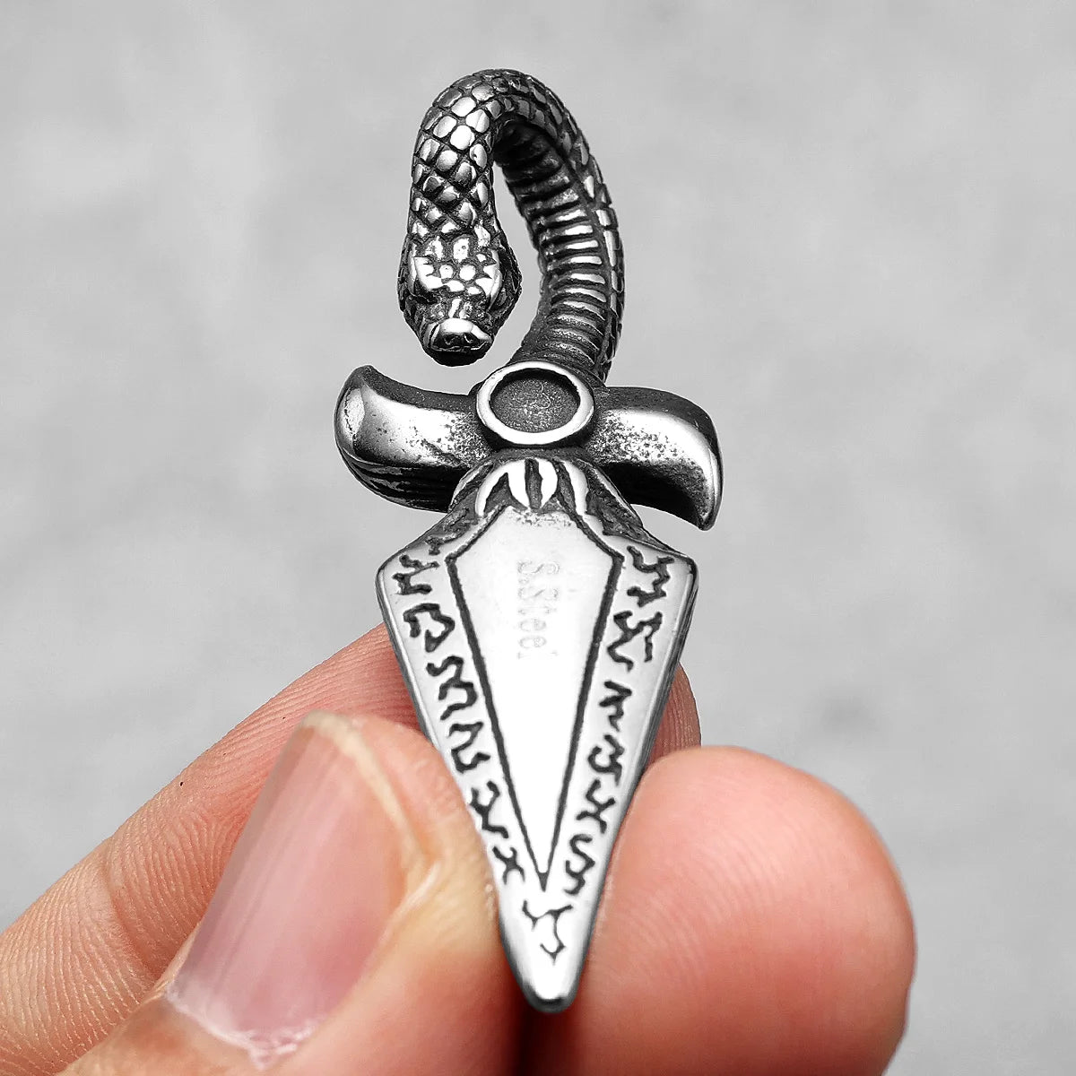 Snake Dagger Pendant — Stainless Steel