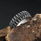 Geometric Gear Ring — Stainless Steel