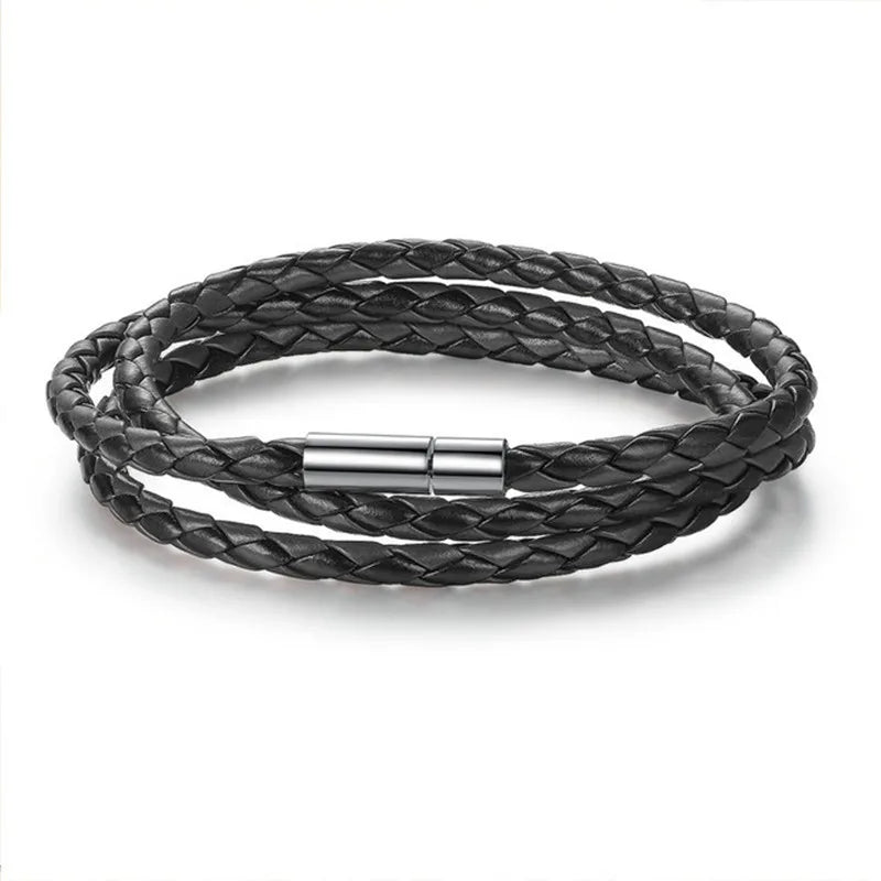 Simple Multilayer Leather Bracelet — 11 Colors, Men & Women