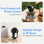 Eary Solar Powered Fan 6000mAh Battery Operated 4 Speed Wind With Led Light Outdoor Tent Fans for Camping Essentials