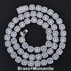 Tennis Necklace Moissanite VVS1 10MM Cluster