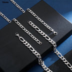 Wholesale Gold Silver Color Necklace 3-12mm Width 40-75cm Long Chain Lobster Clasp Men and Women Engagement Jewelry