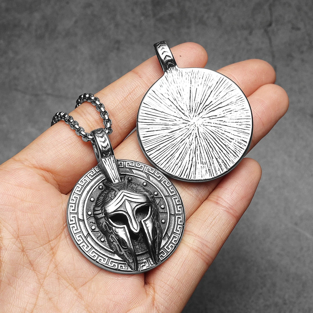 Roman Warrior Stainless Steel Pendant Necklace