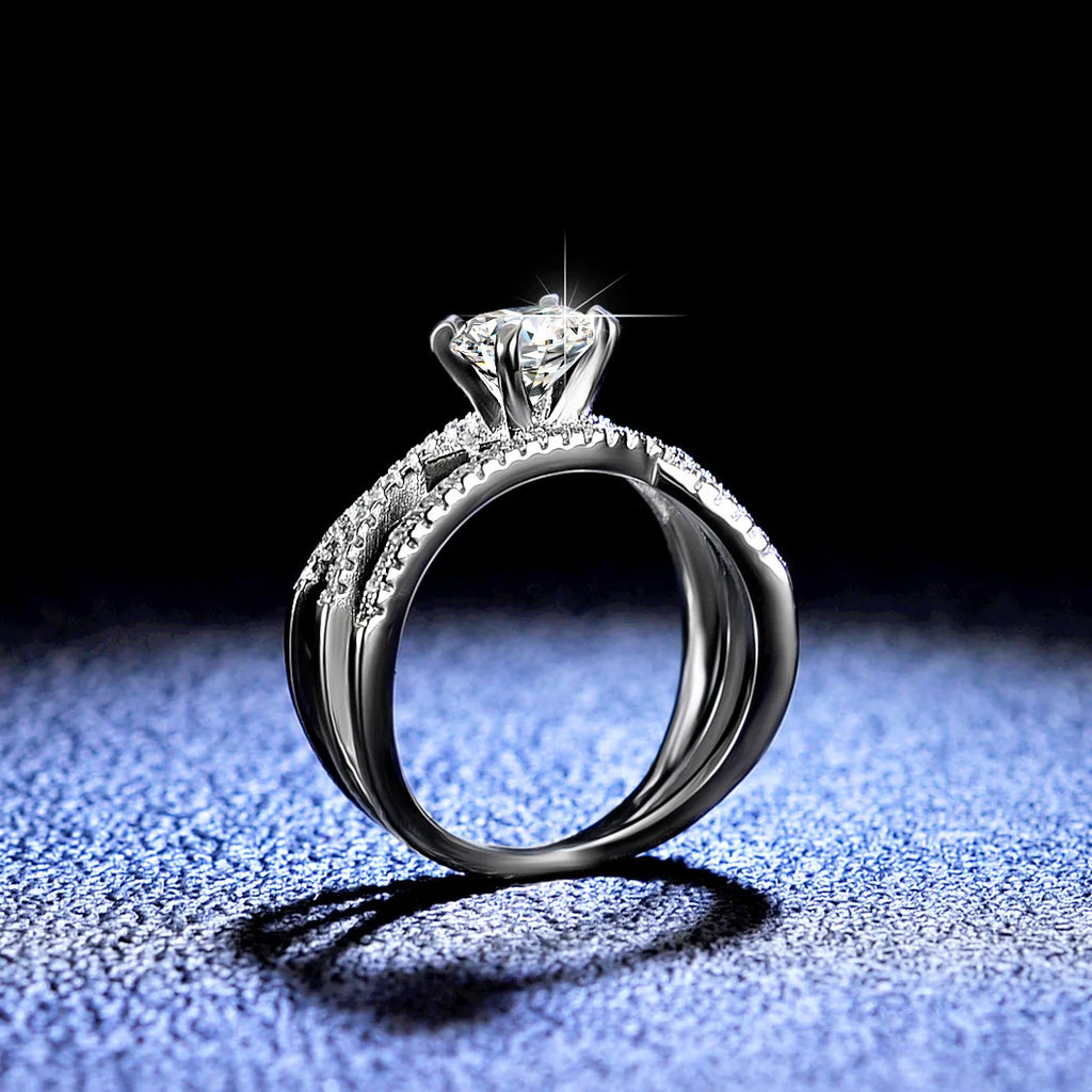 Triple Wrap Ring 1ct Moissanite PT950 Platinum - 1ct moissanite, triple-wrap design, fairy-style versatile piece