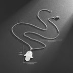 Hamsa Hands of Fatima Hebrew Pendant Stainless Steel Jerusalem Star of David Necklace Women's Jewish Jewelry