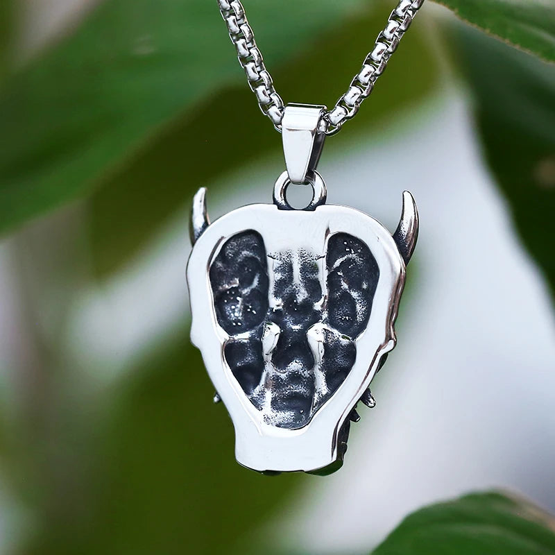 Ghost Skull Mask Pendant Necklace — Stainless Steel