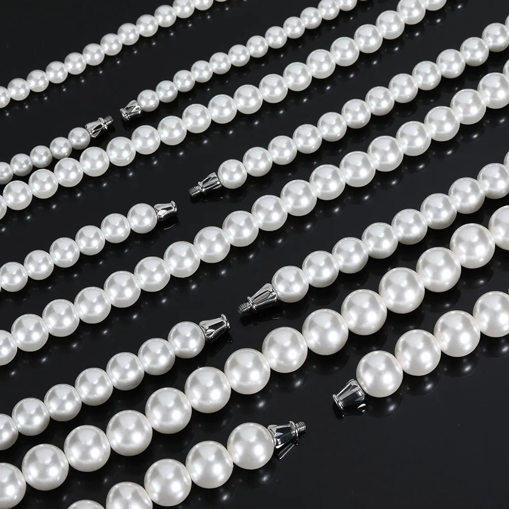 Pearl Bead Bracelet Stainless Steel 6-12MM