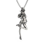 Gothic Succubus Pendant Necklace — Silver