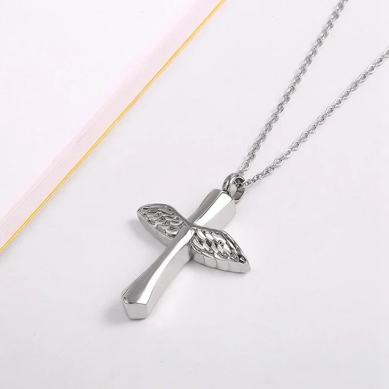 Saint St. Benedict Jesus Cross Pendant Necklace Men and Women Religious Christian Catholic Amulet Stainless Steel Jewelry