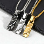 Small Dogtag Pendant Necklaces for Men Boys,Vintage Stainless Steel Hammered Texture Military Dog Tag Collar Gift