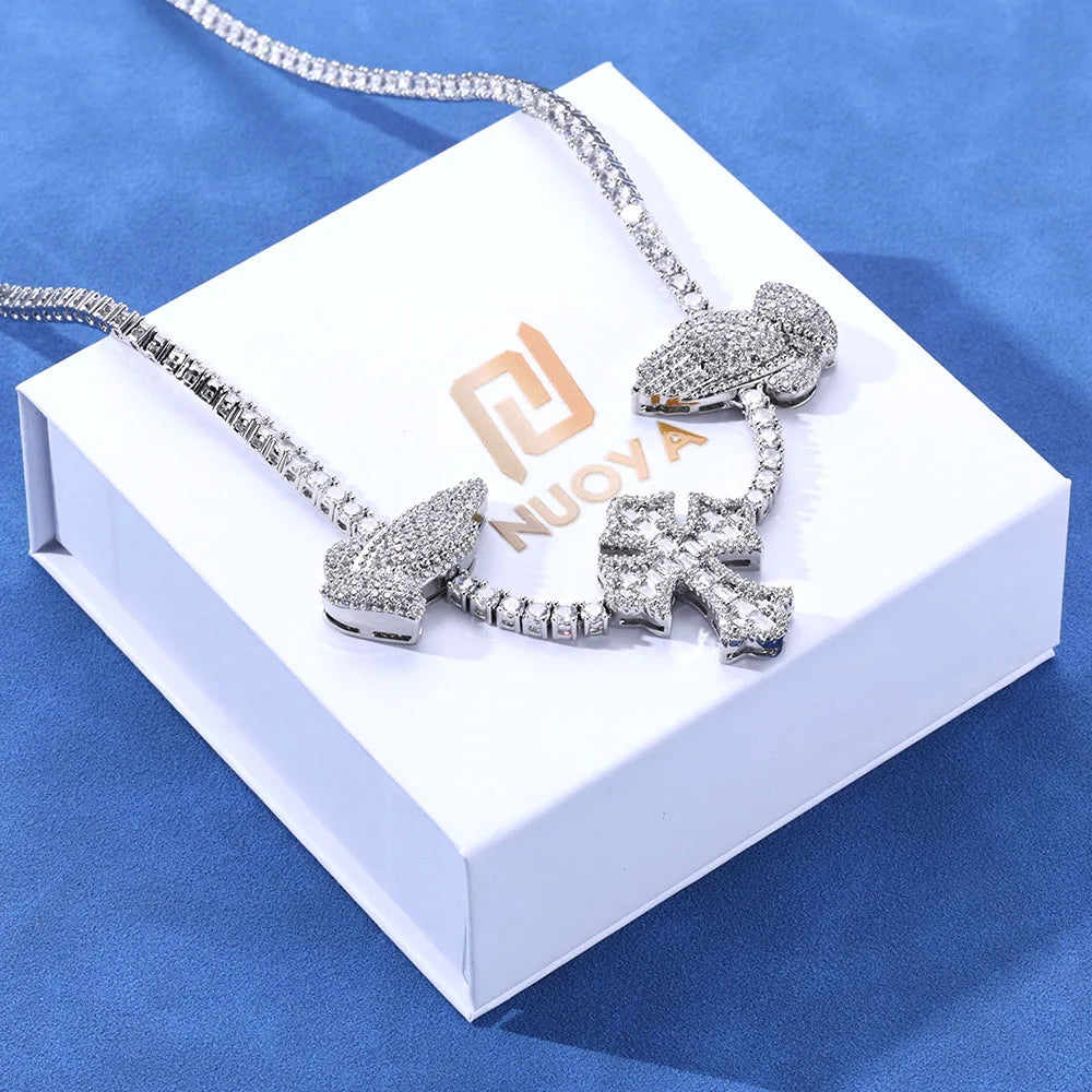 Cross Tennis Necklace Iced Out 5A CZ