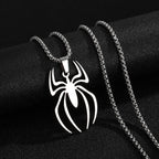 Gothic Accessories Spider Pendant Halloween Horror Spider Necklace Stainless Steel Material Vacuum Plated Non Fading