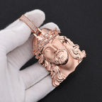 NY Fine Iced Out Jesus Head Pendant Necklace Brass Inlaid With CZ Crown Of Thorns Charm Men Hip Hop Religious Christian Jewelry