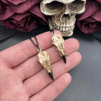Mini Raven Skull Necklace Resin Replica Raven Magpie Crow Poe Steampunk Gift Idea Zombie Gift,1.5"