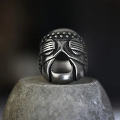 Stainless Steel Gothic Skeleton Skull Biker Ring
