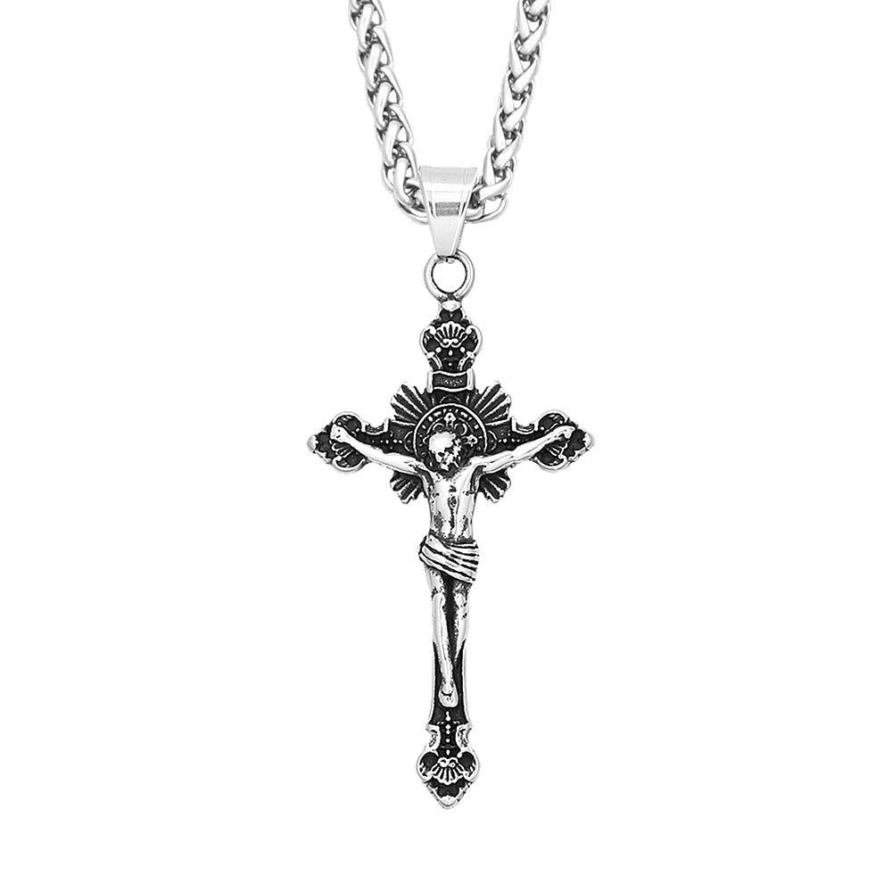 Jesus Cross Pendant — Stainless Steel