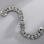 Cross Bracelet for Man Solid Stainless Steel Curb Link Chain Ancient Egyptian Style Wristband Jewelry Gifts Patterned